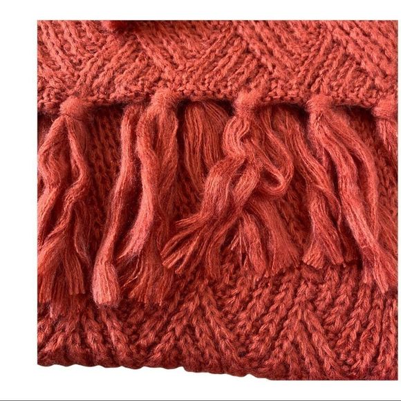Treasure & Bond Fringe Stitch Scarf rust BNWT - Picture 4 of 5